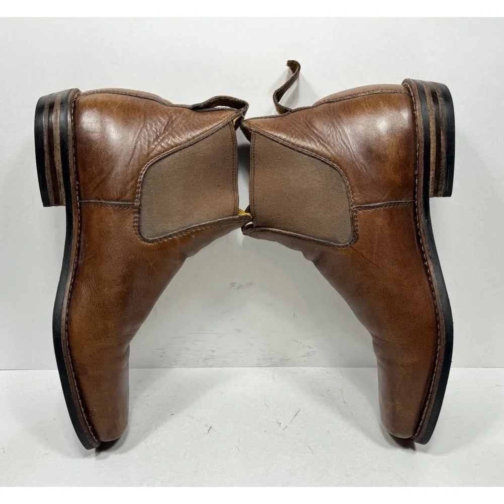 Chippewa Renegade Chelsea Boots Mens 13‎ Brown Leather Vibram Slip On Square Toe